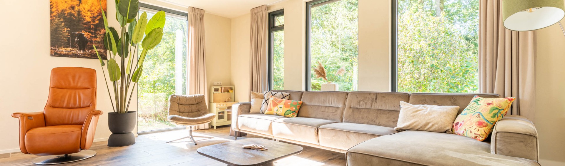 Ruime woonkamer vakantiehuis Gasselte